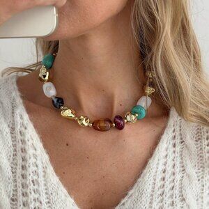 NWT Chunky Resin Beaded Necklace